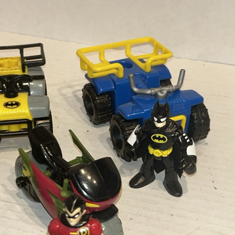 Imaginext DC Batman Motorcycle & Quad Lot‎ With Figures Joker, Catwoman, Robin